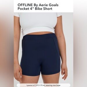2/$20 Offline by Aerie Goal Pocket Women's Navy Bike Shorts